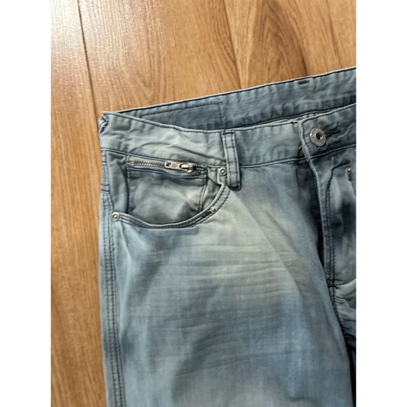 Buffalo SIX Jeans Mens 32 Slim Straight Distressed Gray/Blue Zip Pocket Cotton - Picture 3 of 6